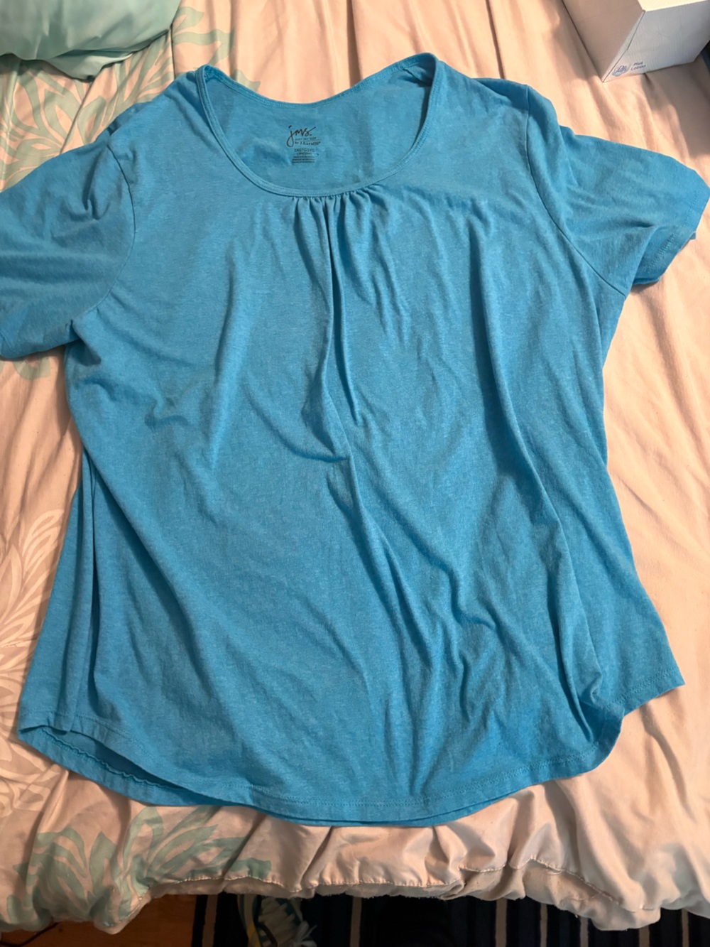 Just My Size Turquoise Scoop Neck Short Sleeve Tee